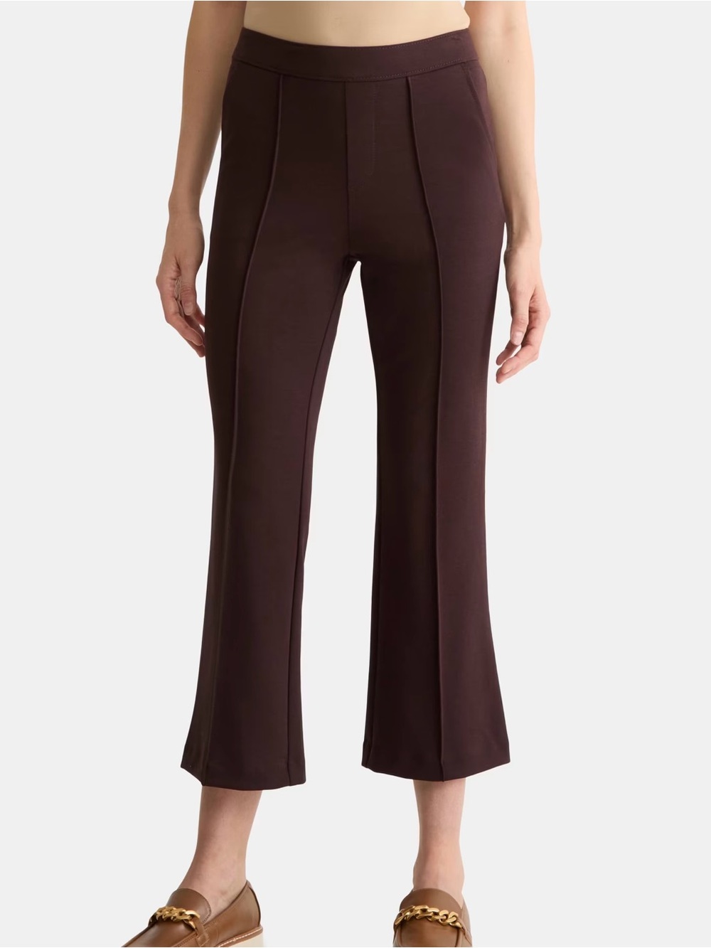 NWT Time and Tru Pull On Cropped Flare Pants, Darkest Brown, Size XXXL
